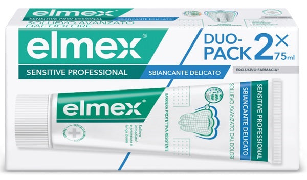 Elmex Sensitive Professional Sbiancante Delicato dentifricio arginina 8% fluoro 1450 ppm duopack 2 x 75 ml
