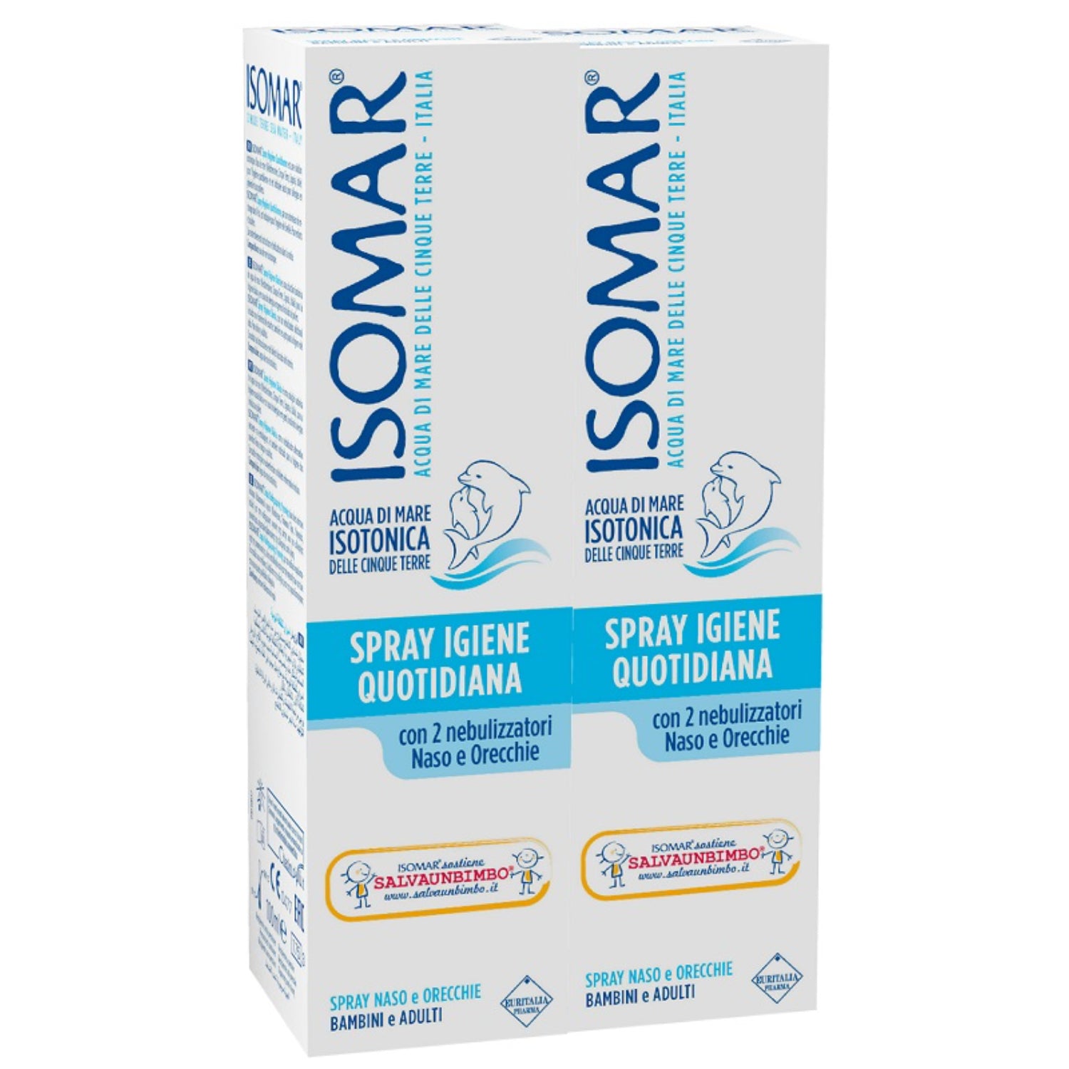 Isomar Spray Igiene Quotidiana | Bipack Naso e Orecchie | 2 Pezzi
