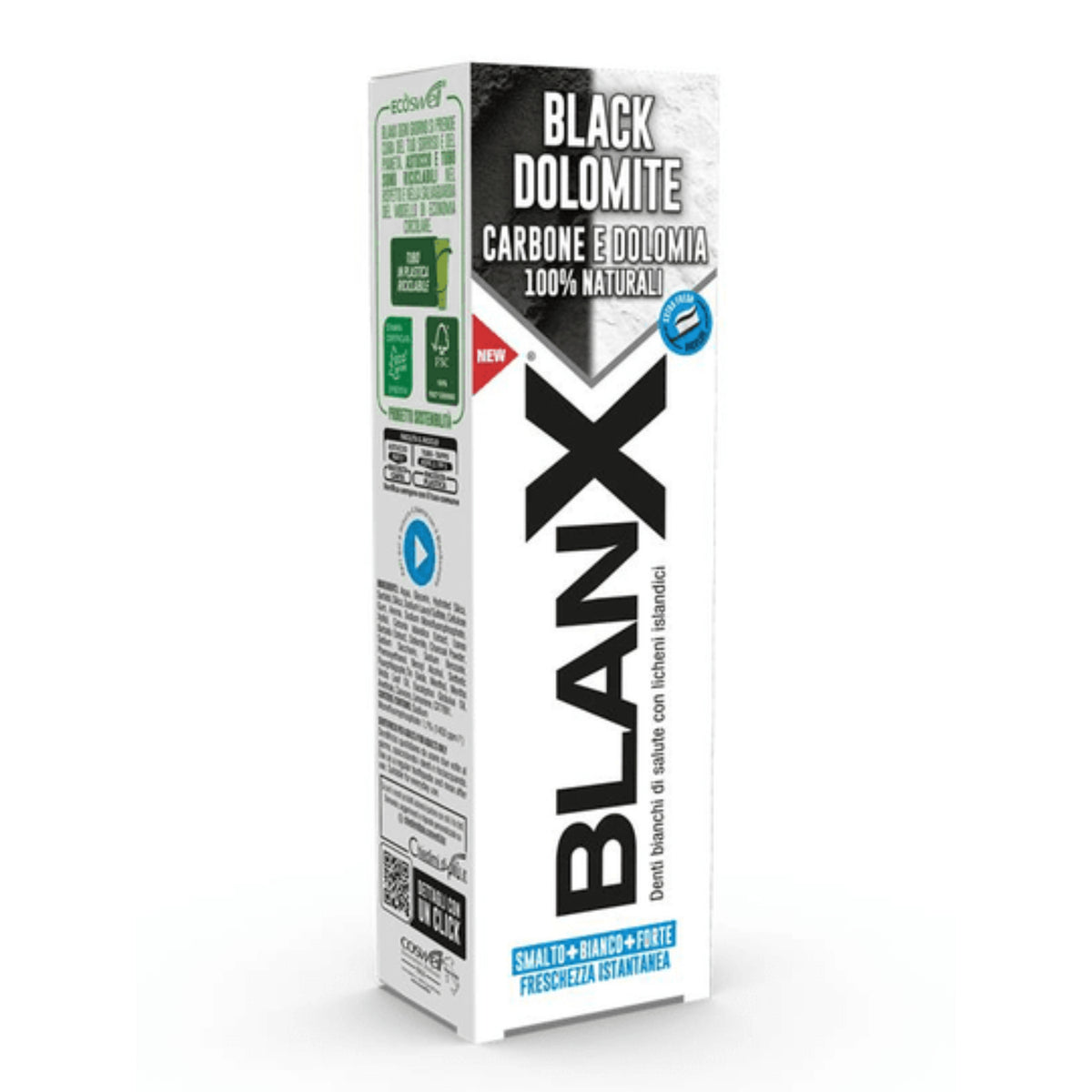 BlanX Black Dolomite | Dentifricio Sbiancante Carbone Attivo e Dolomia | 75ml  