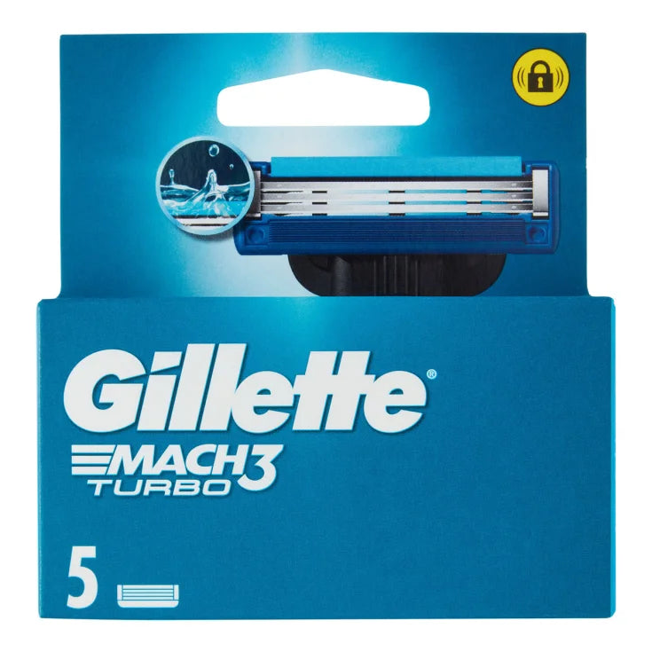 Gillette | Lame Mach3 Turbo Lamette di Ricambio | 5 Pezzi
