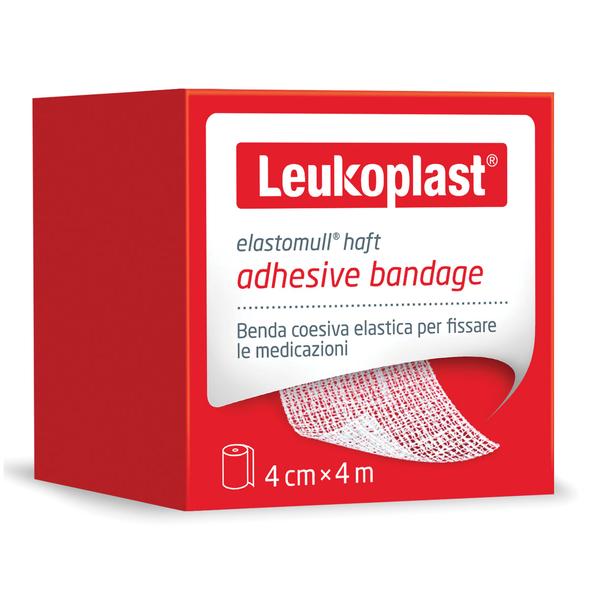 Leukoplast Elastomull Half - Benda Elastica Coesiva Compressione Forte 4cm X 4m  