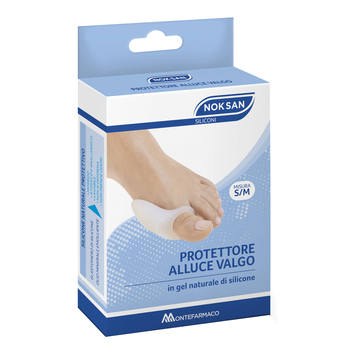 Noksan Prtettore Alluce Valgo In Gel Naturale Di Silicone Misura L/XL  