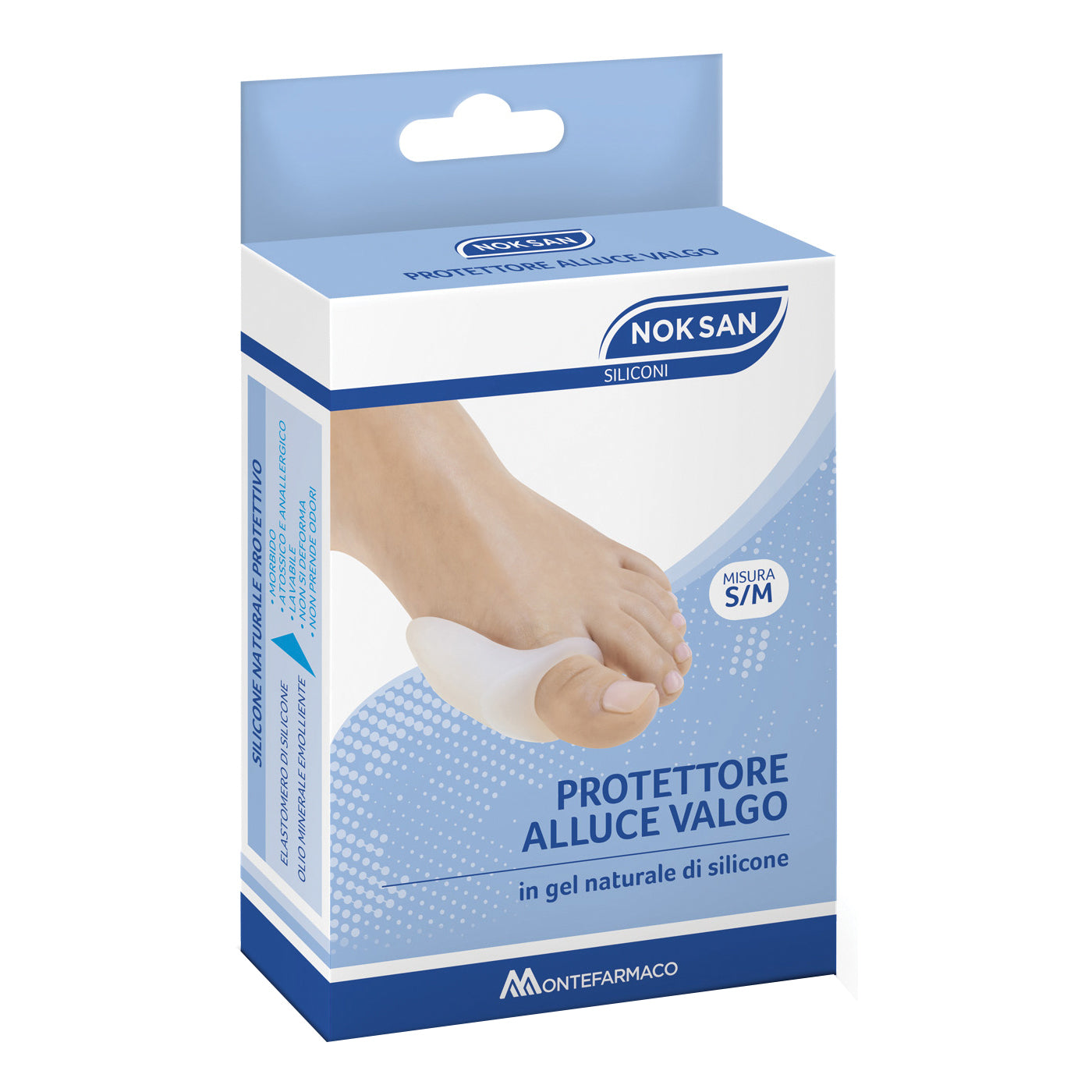 Noksan Prtettore Alluce Valgo In Gel Naturale Di Silicone Misura L/XL
