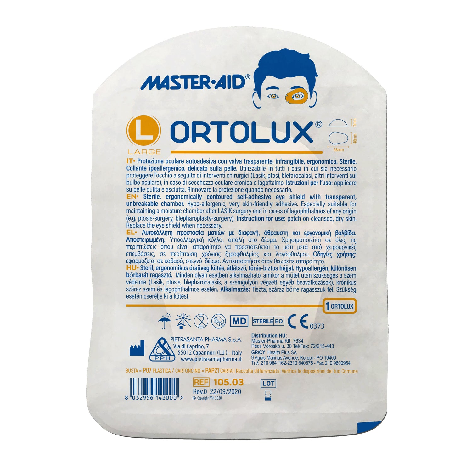 Master Aid Ortolux Cerotto Trasparente Con Valva Large (80x114 Mm)