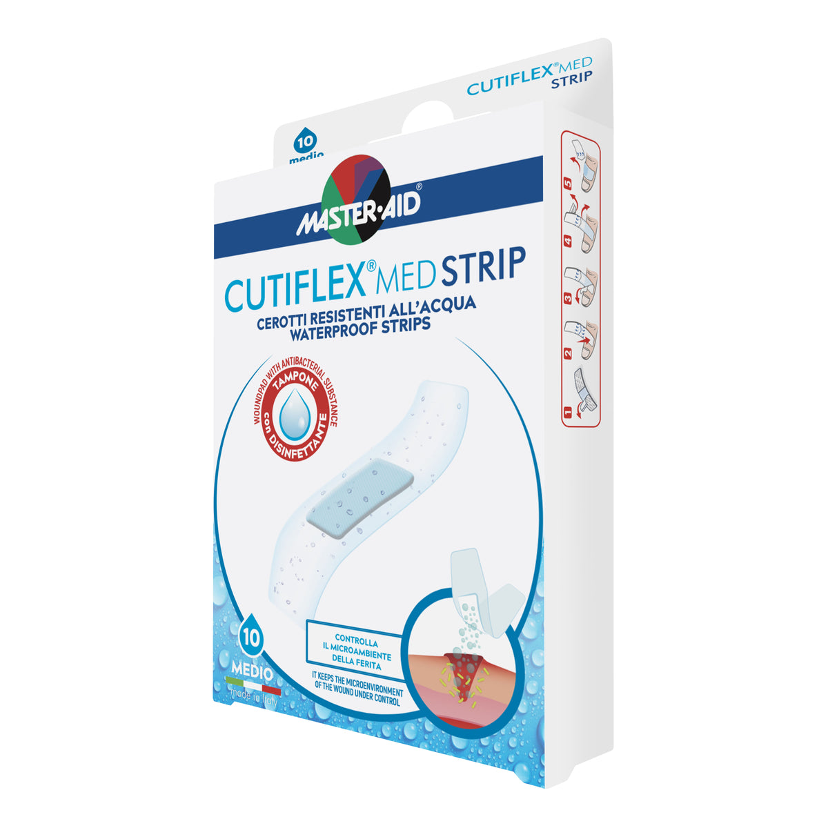 Master Aid Cutiflex Strip Acqua Stop Cerotti Misura Medio 78 X 20mm 10 Pezzi  