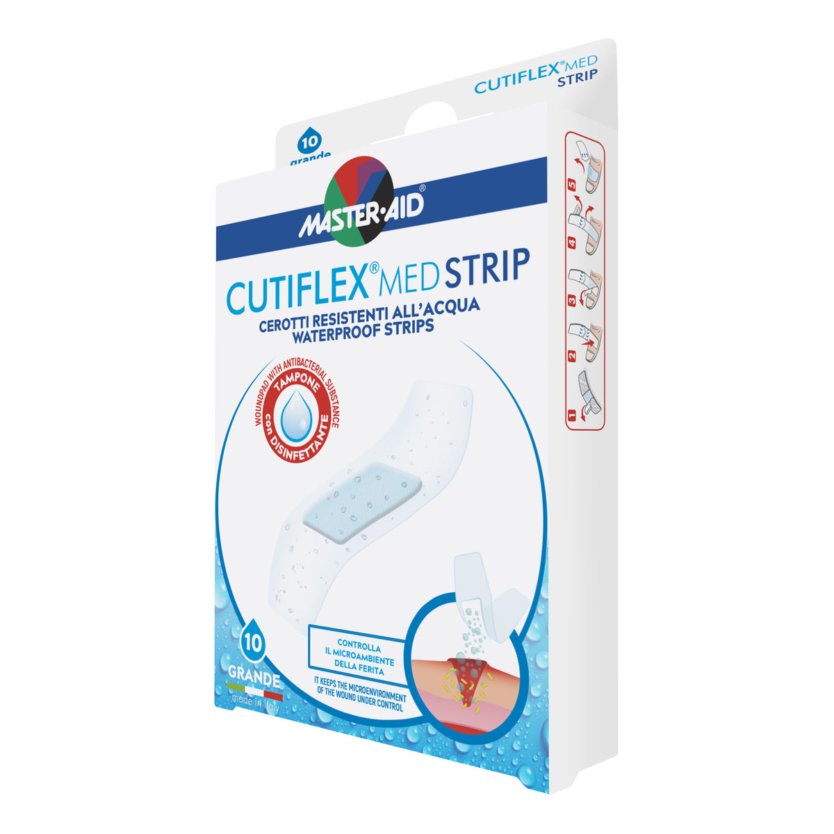 Master Aid Cutiflex Strip Acqua Stop Cerotti Grande 78mm X 26mm 10 Pezzi  
