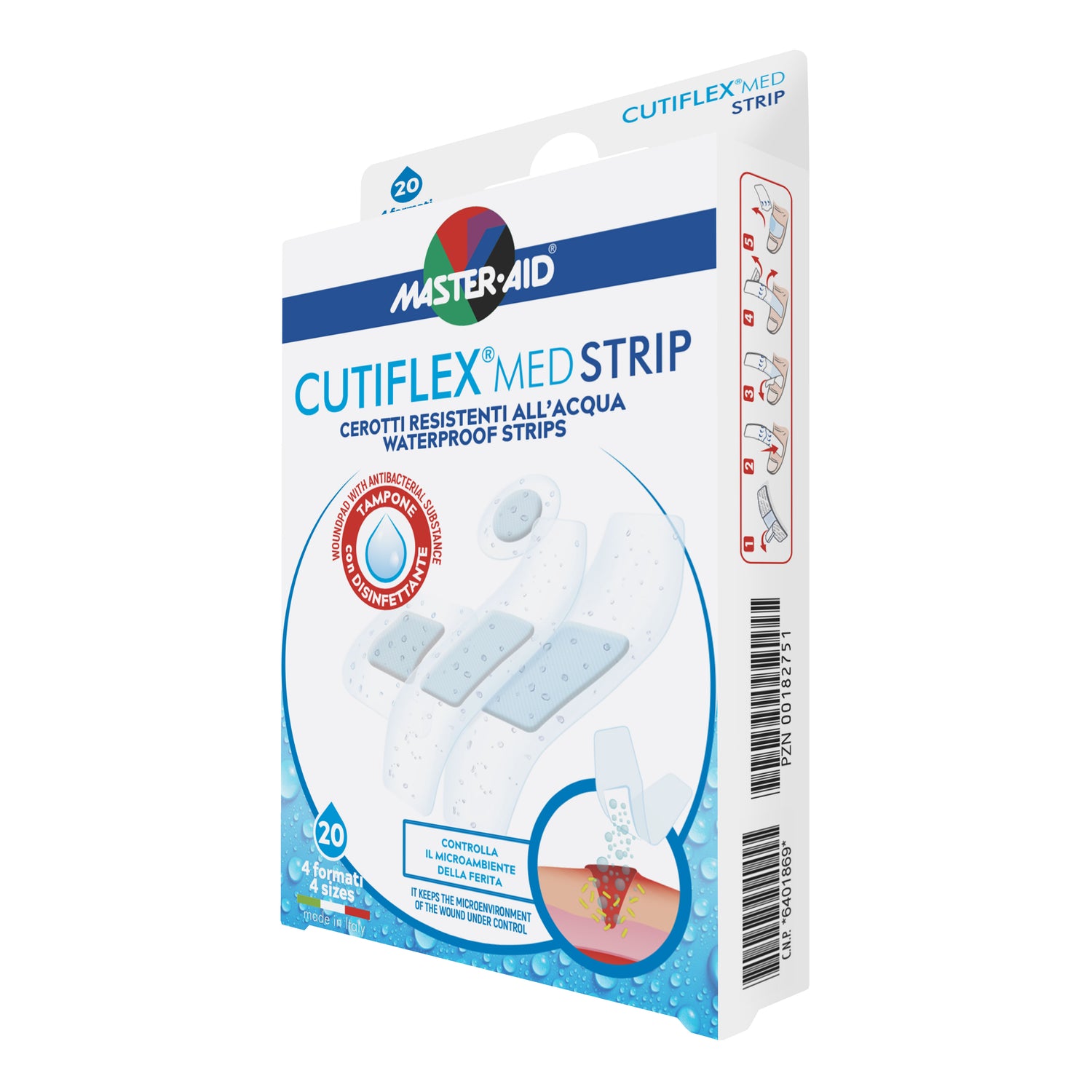 Master Aid Cutiflex Strip Acqua Stop Cerotti 4 Formati 20 Pezzi