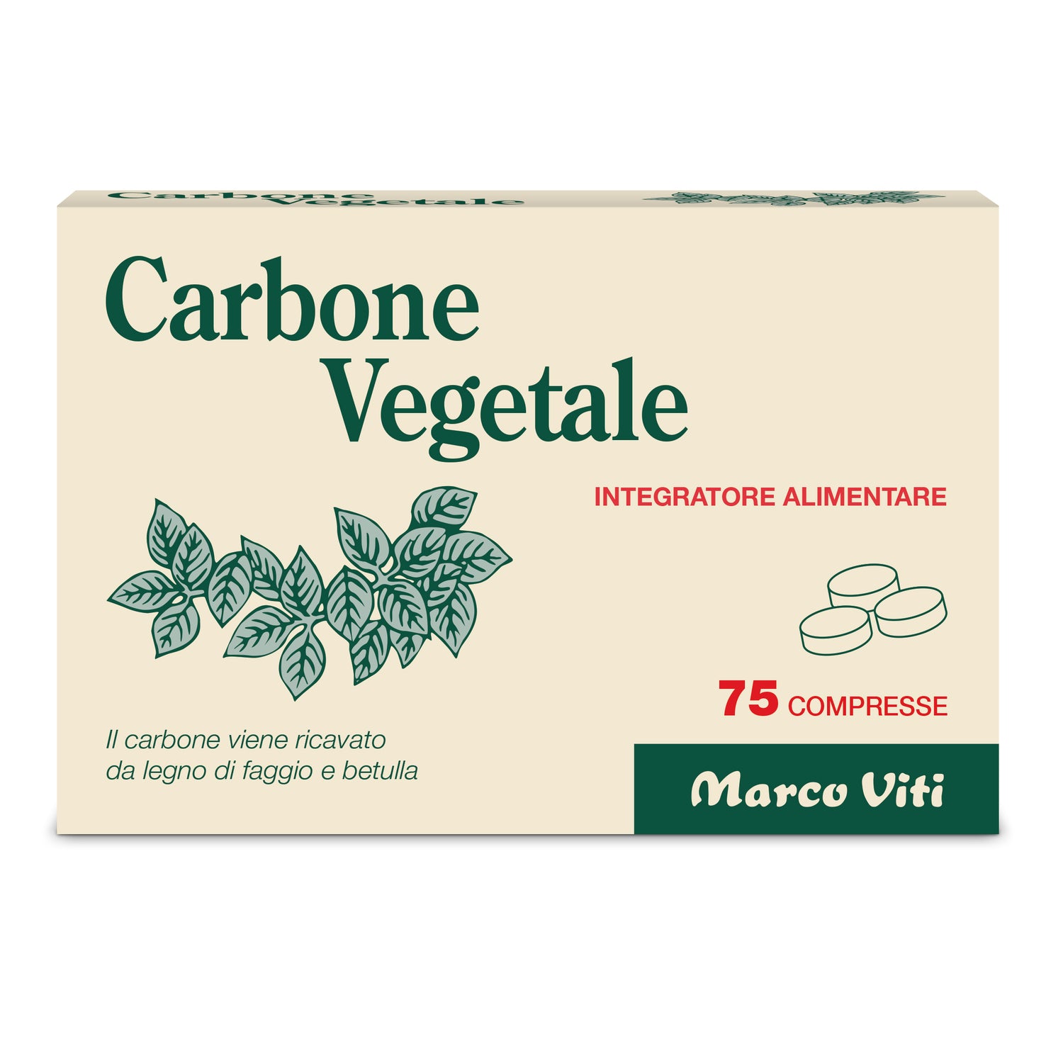 Marco Viti Carbone Vegetale | Gonfiore Addominale Meteorismo | 75 Compresse