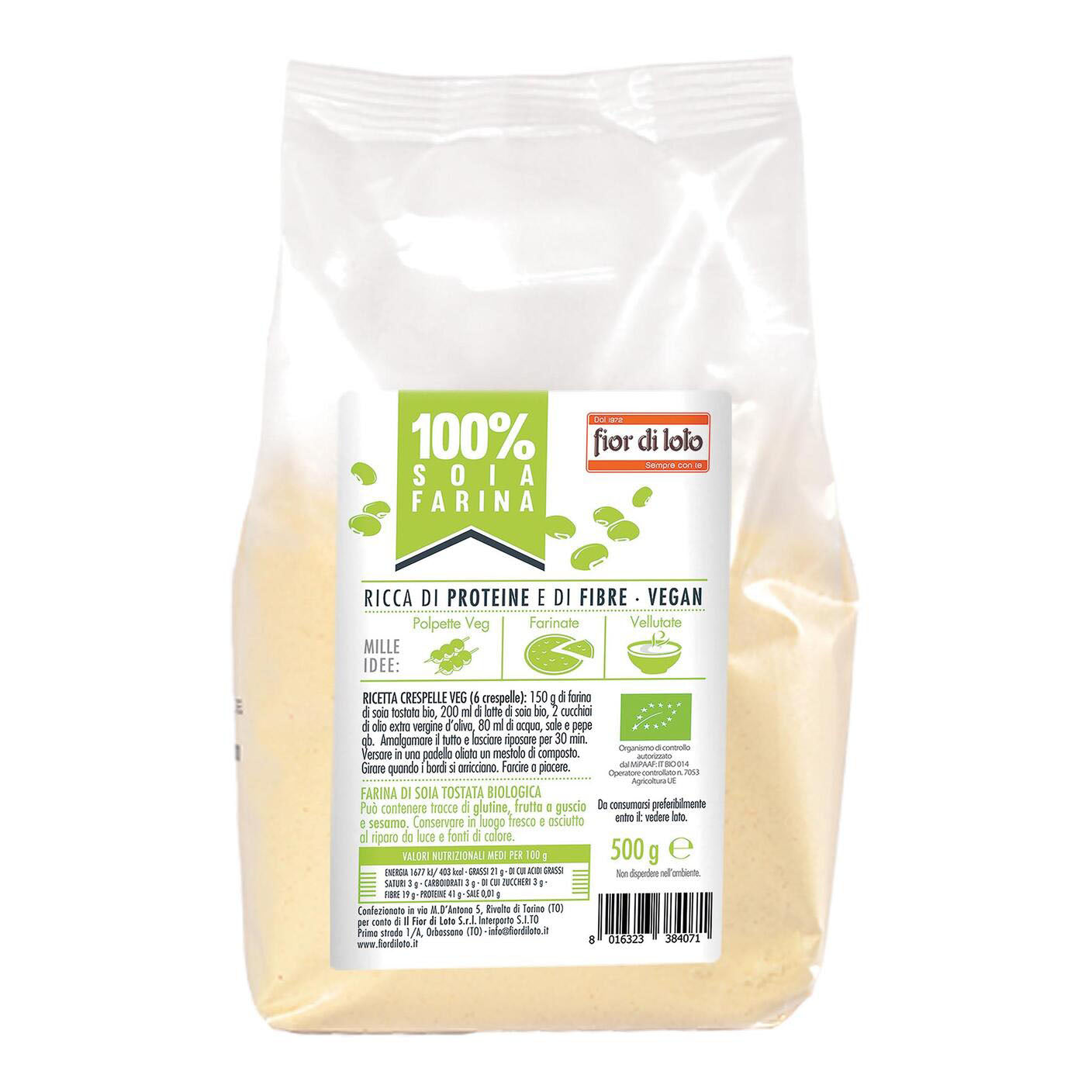 FARINA INTEGR SOJA 500G 1522S