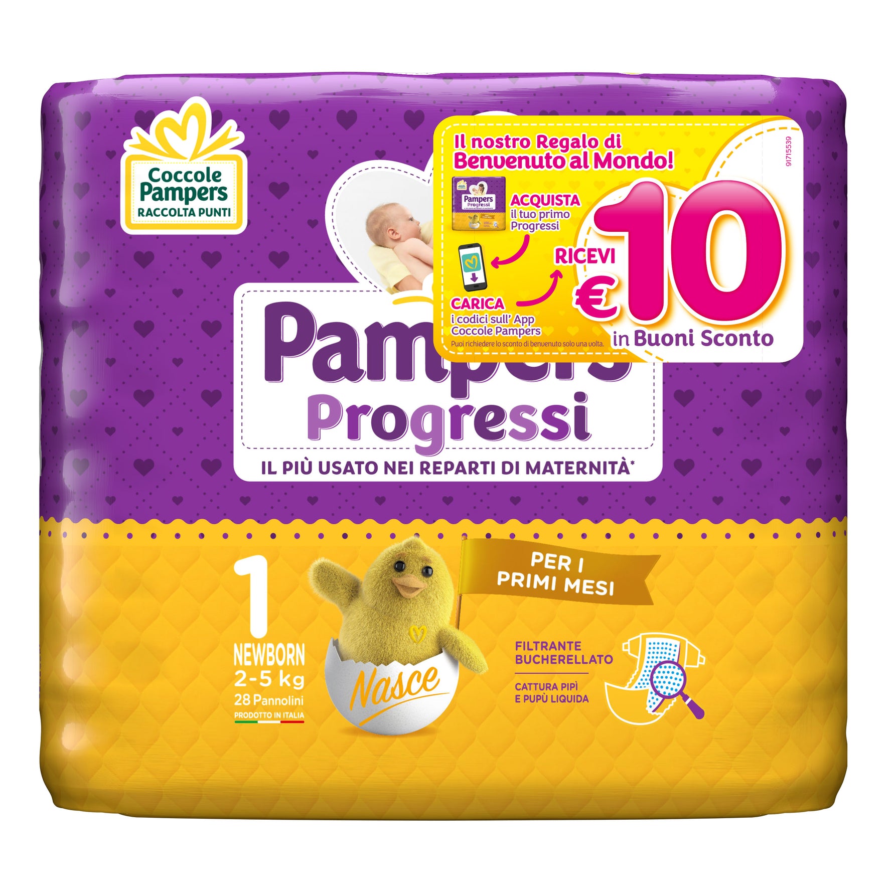 PAMPERS PROGRESSI NEWBORN 28PZ

