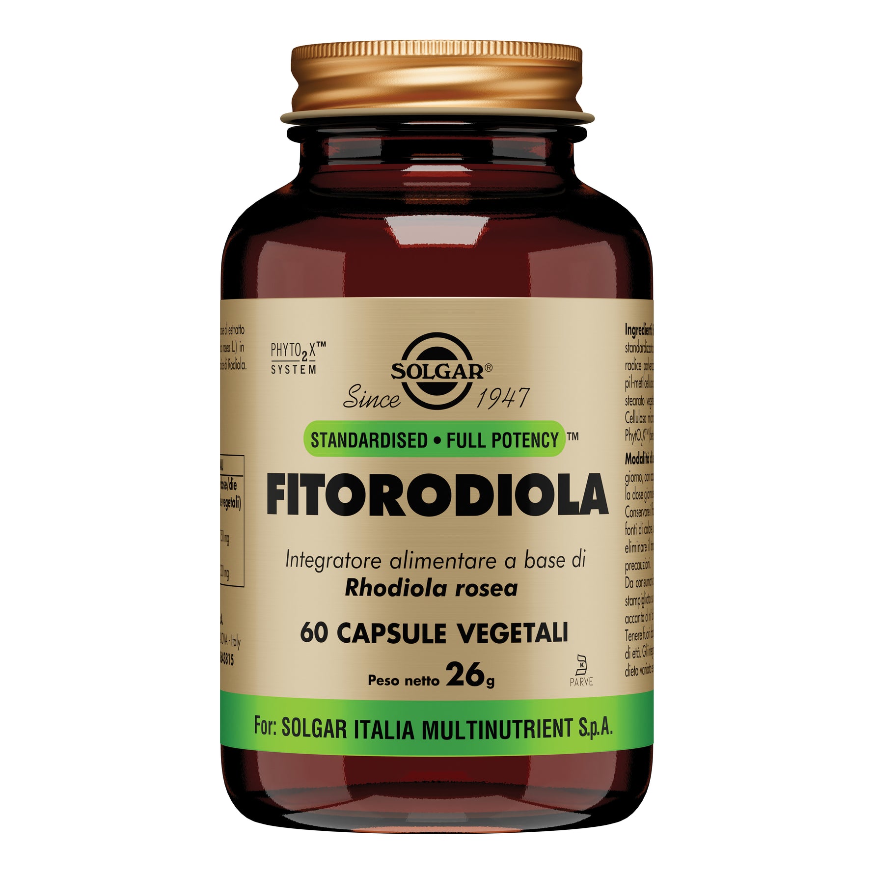 Solgar - Fito Rodiola 60 Capsule Vegetali
