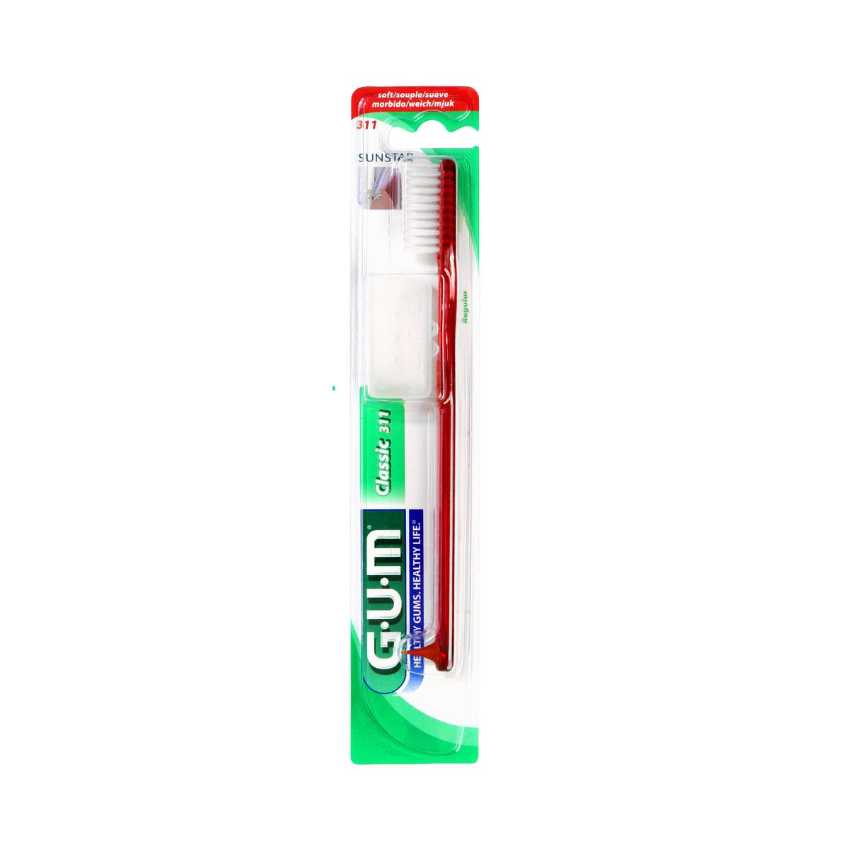 GUM Classic 311 | Spazzolino Manuale Sottile Morbido | Colori Assortiti  