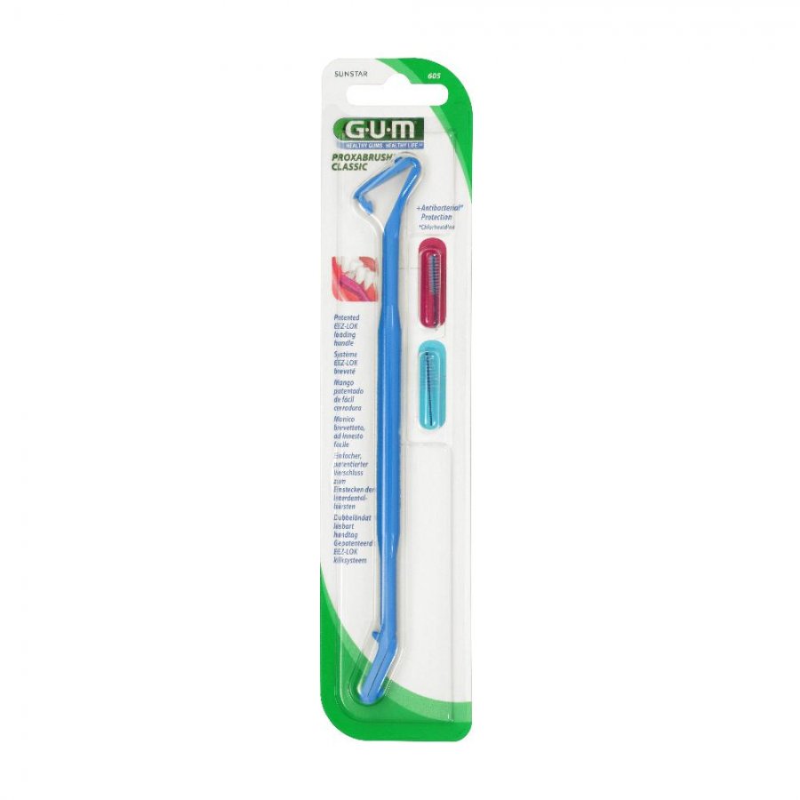 GUM Proxabrush Classic 605M | Scovolini Interdentali con Manico | 1,4 mm e 1,6 mm  