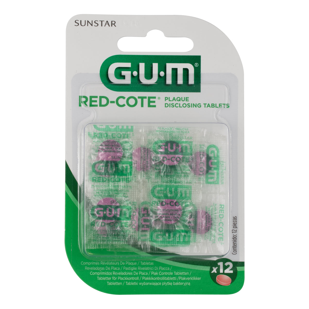 GUM Red-Cote 824 | Pastiglie Rivelatrici di Placca | 12 Pastiglie  