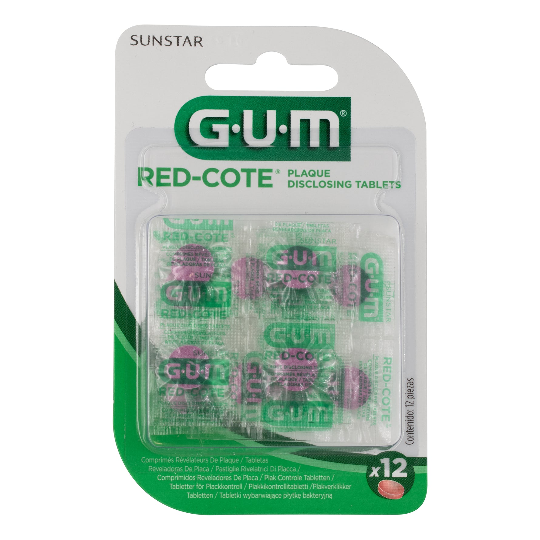 GUM Red-Cote 824 | Pastiglie Rivelatrici di Placca | 12 Pastiglie
