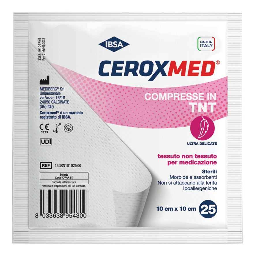 Ceroxmed Special Soft | Garze Ipoallergeniche in TNT 10x10 cm | 25 Pezzi
