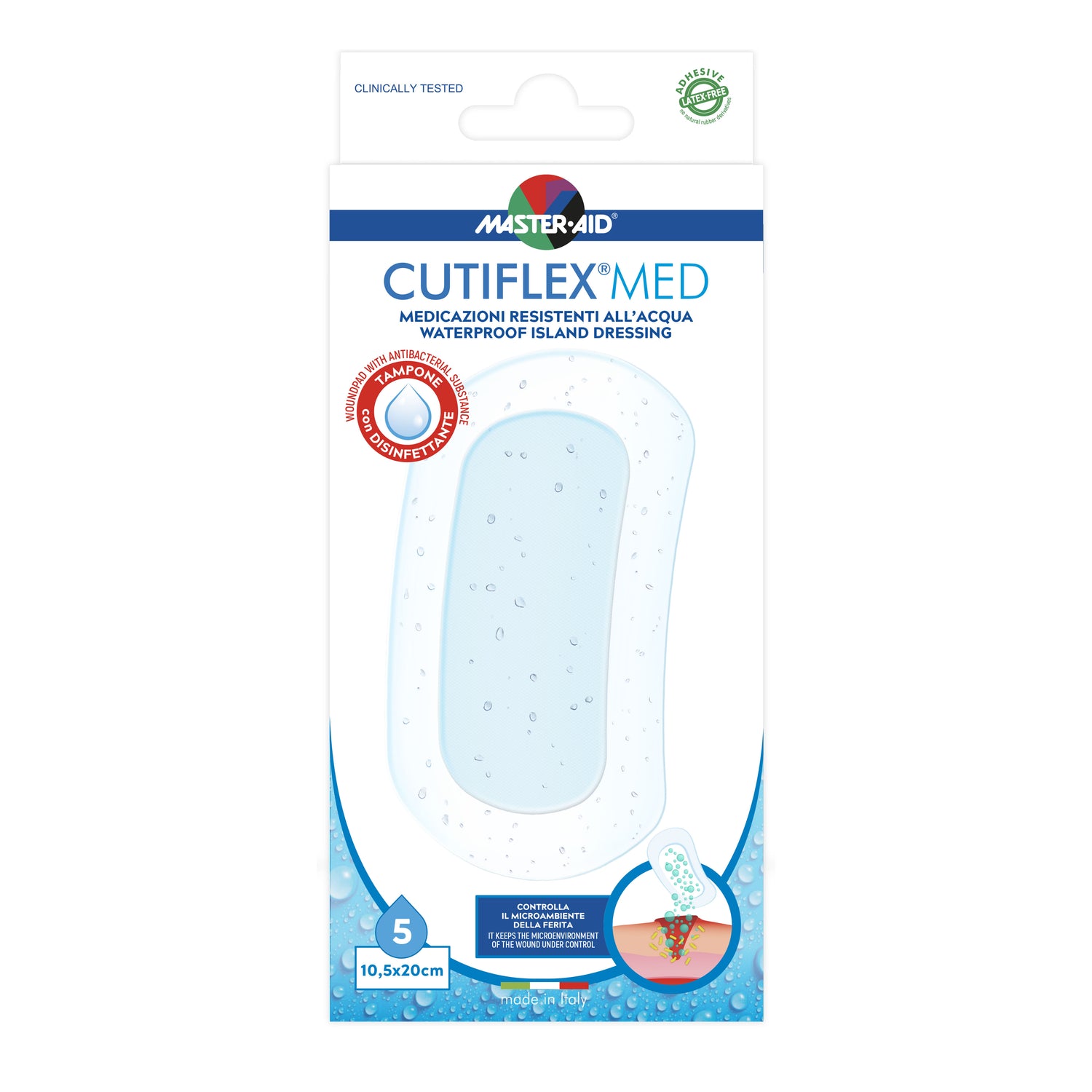 Master Aid Cutiflex Acqua Stop Cerotti 10,5 X 20cm 5 Pezzi