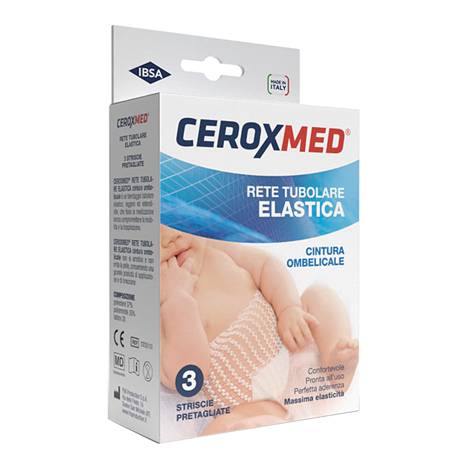 Ceroxmed | Rete Tubolare Elastica Cintura Ombelicale | 3 Strisce Pretagliate
