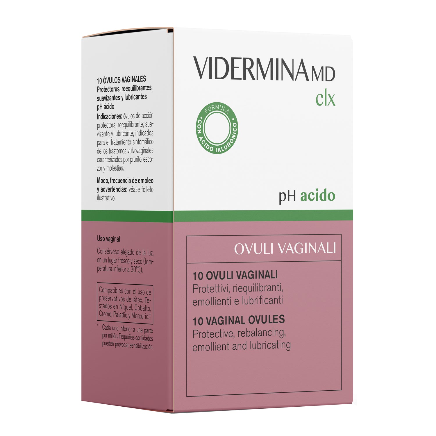 Vidermina CLX 10 Ovuli Vaginali – Lubrificante pH Acido