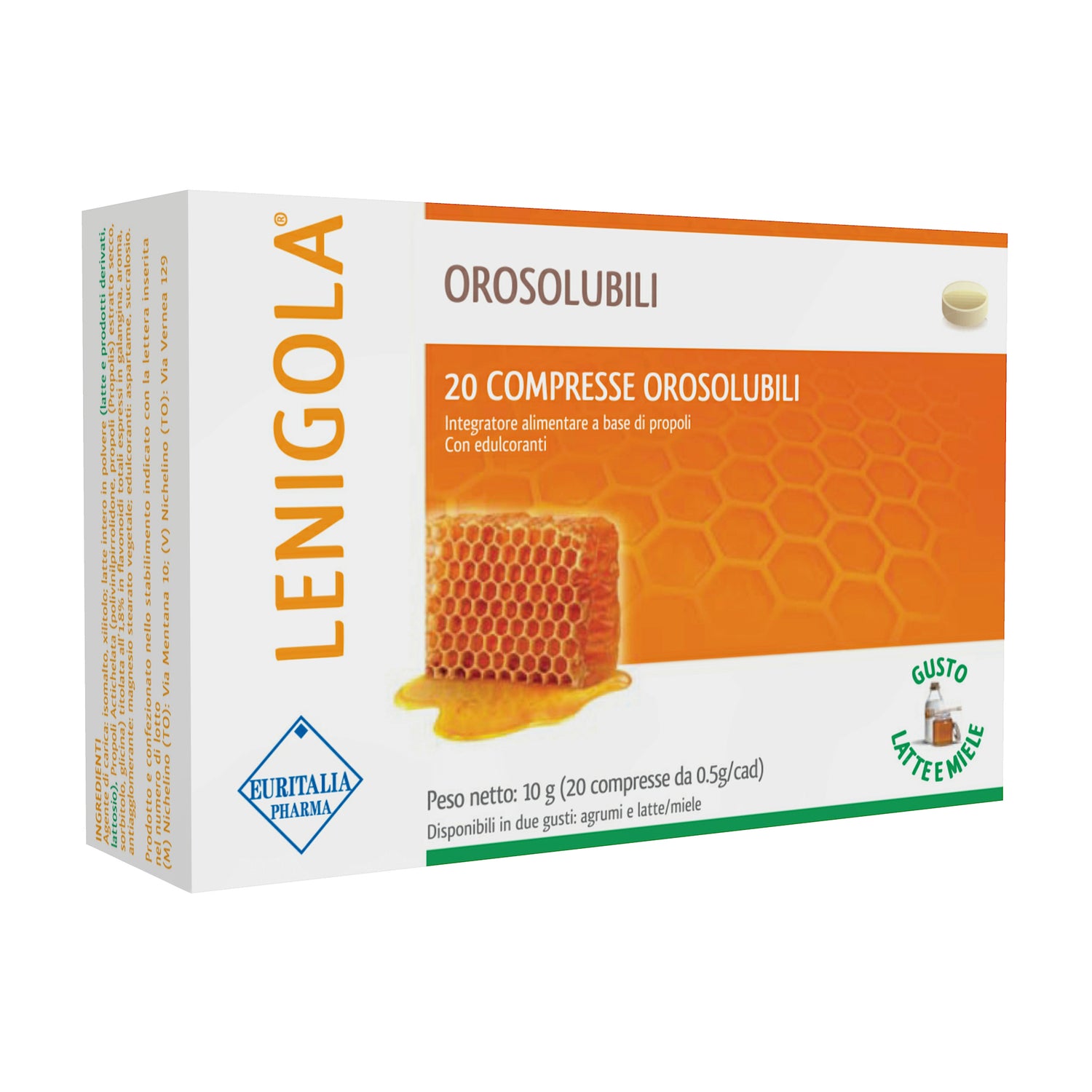 LENIGOLA PROPOLI LATTE E MIELE 20 COMPRESSE OROSOLUBILI