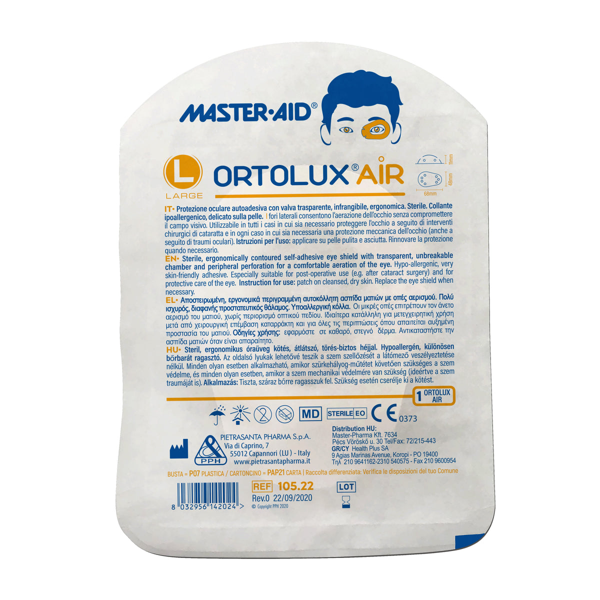 Master-Aid Ortolux Air | Protezione Oculare Sterile | Large 1 Pezzo  