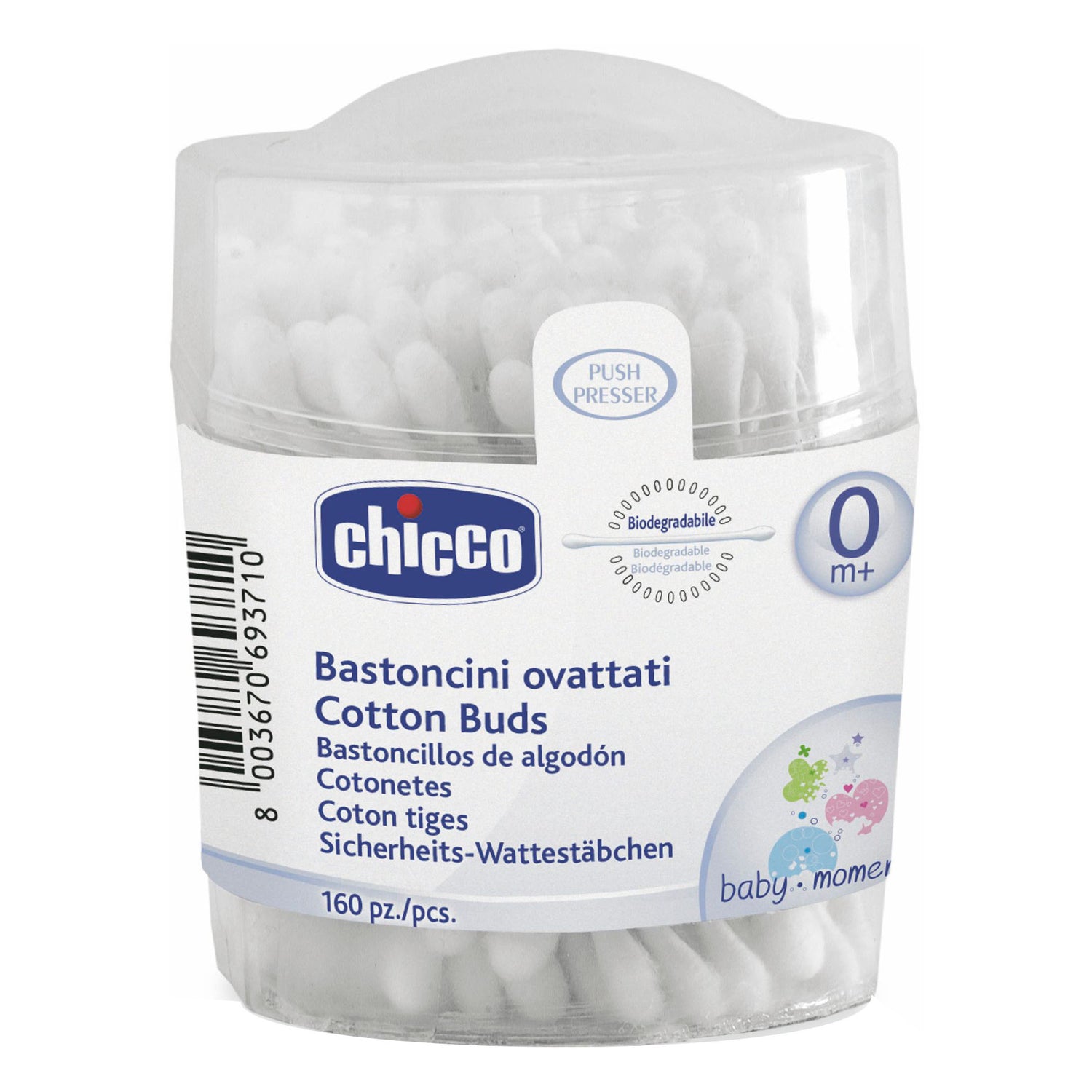 Chicco Bastoncini Ovattati Cotton Net 0m+ 160 Pezzi