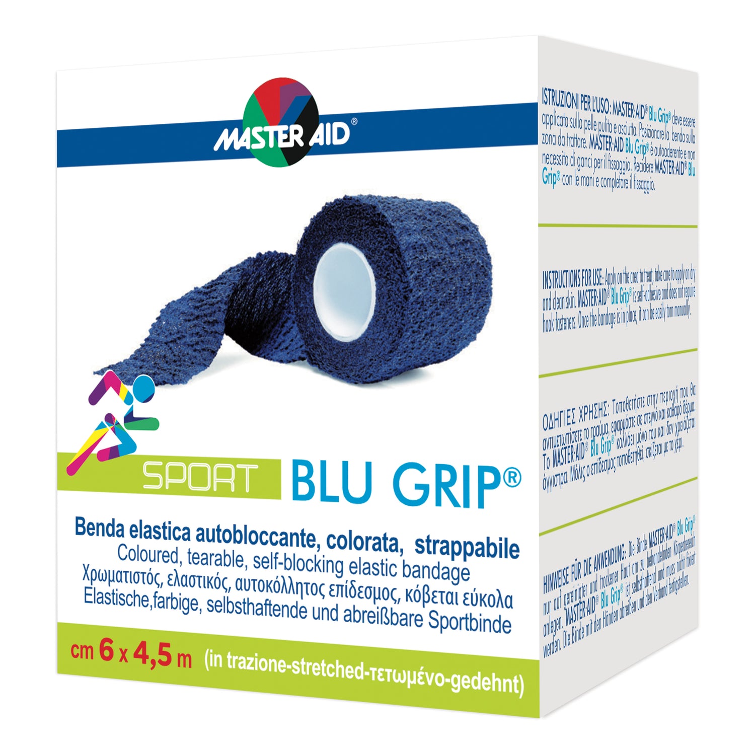 Master Aid Sport Blu Grip Benda Elastica Autobloccante 6cm X 4,5m
