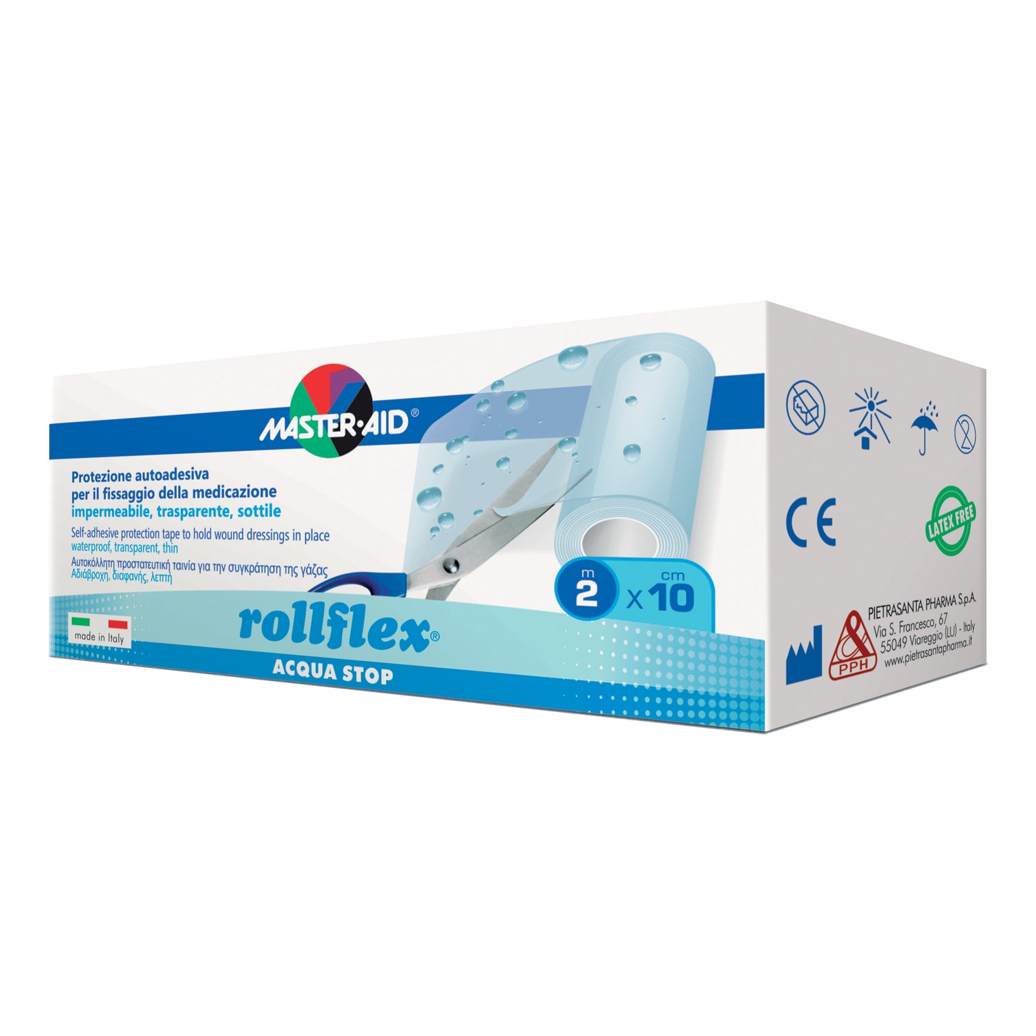 Master Aid Rollflex Aqua Stop Cerotto 2mt X 10cm