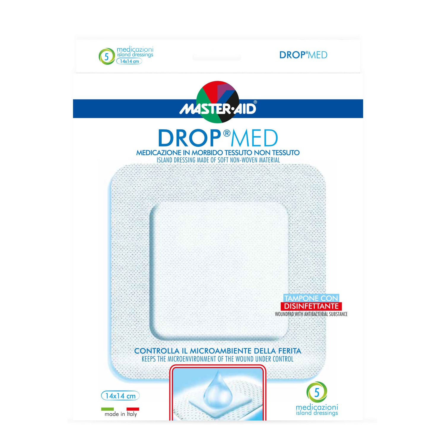 Master Aid Dropmed Cerotti Sterili 14 X 14cm 5 Pezzi