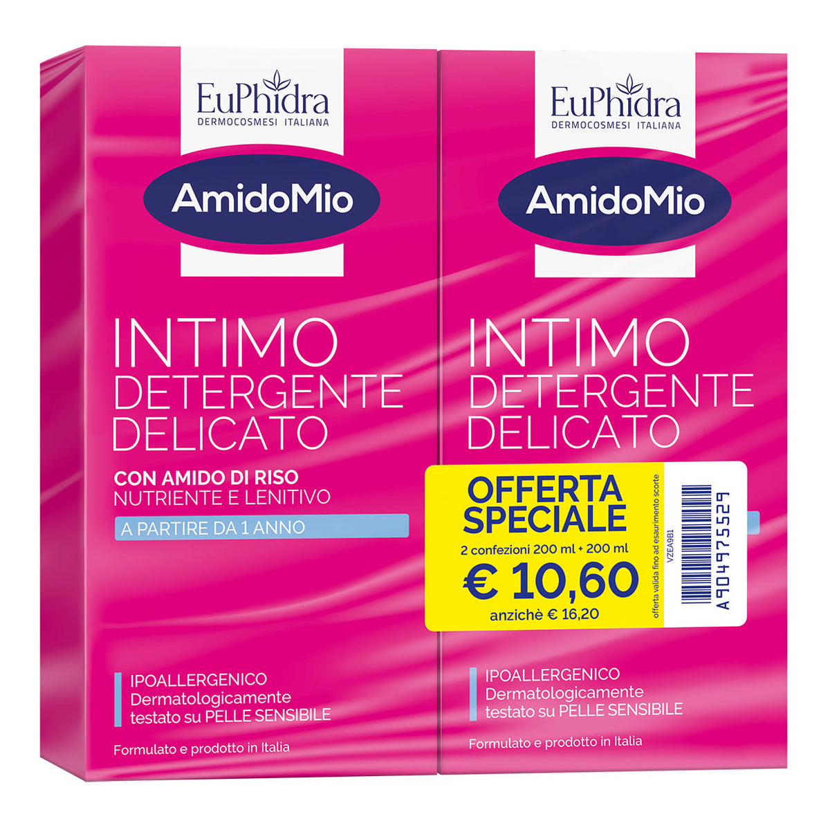 EuPhidra AmidoMio Intimo detergente delicato 200+200 ml