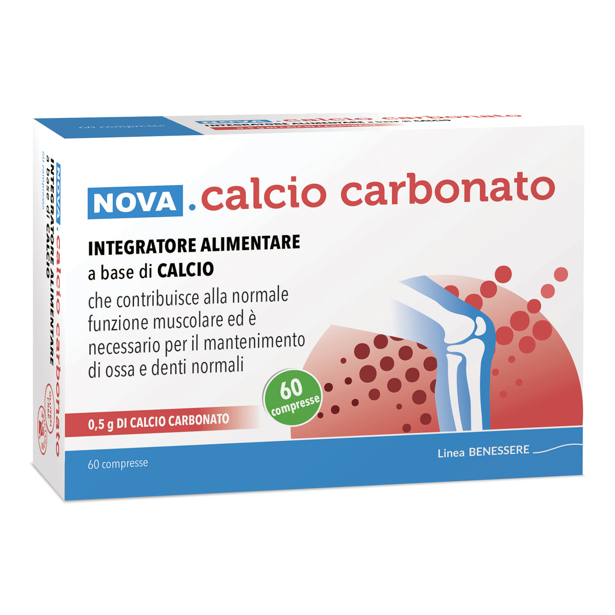 Nova Calcio Carbonato | Integratore Calcio | 60 Compresse  