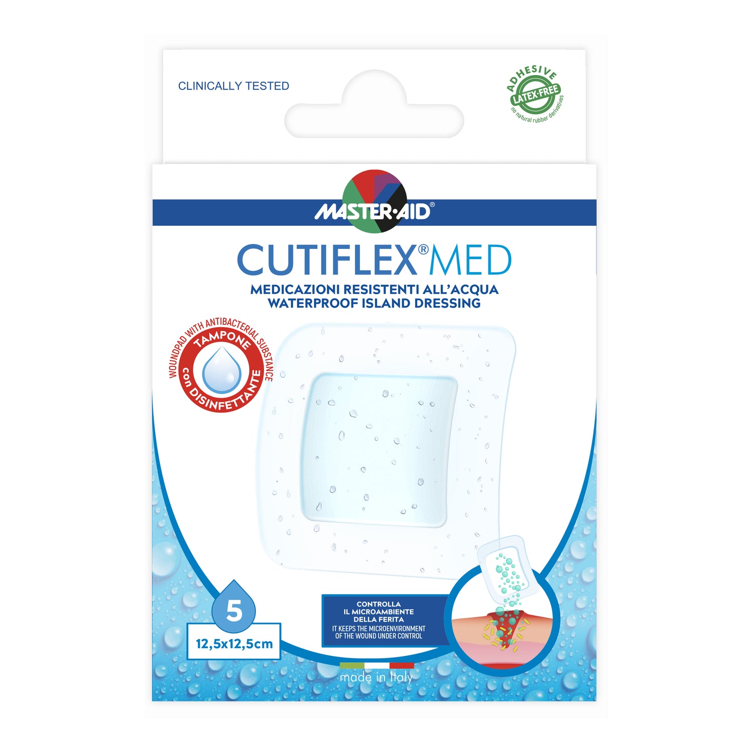 Master Aid Cutiflex Cerotti Acqua Stop 12,5 X 12,5cm 5 Pezzi