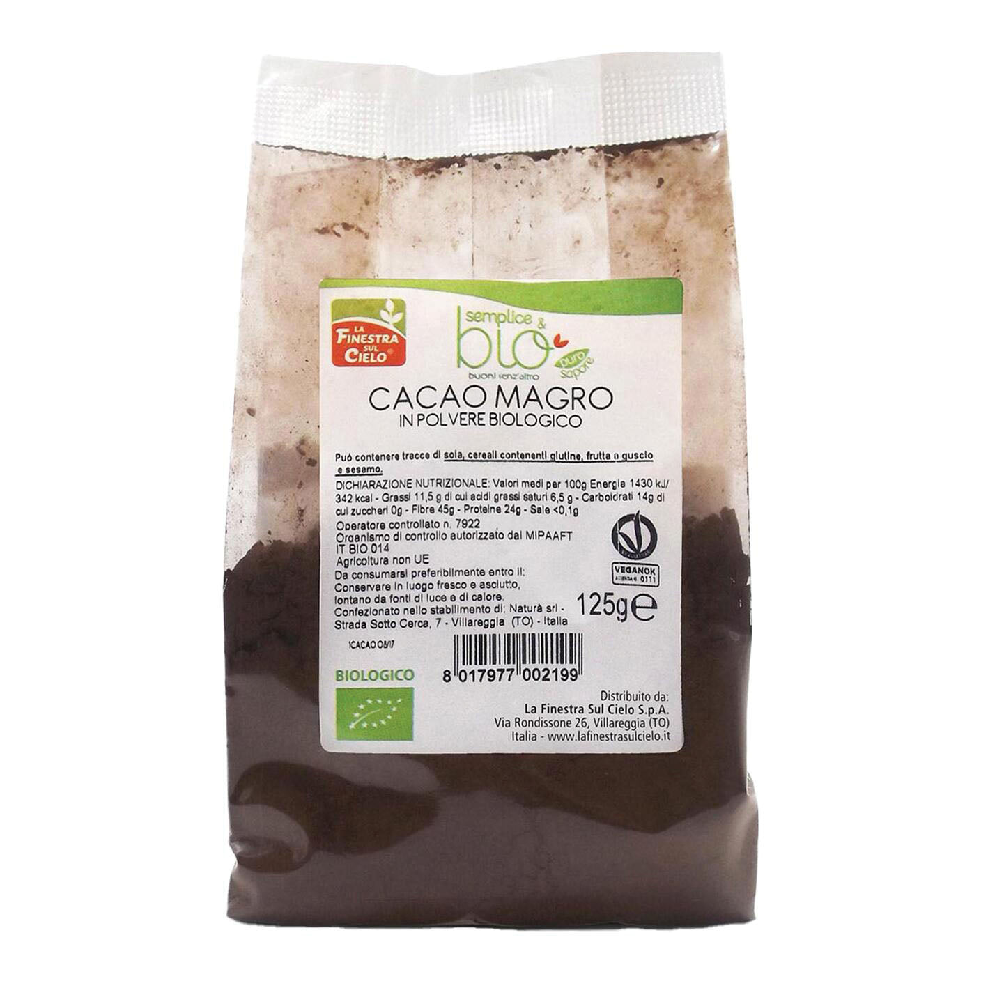SEMPLICE&BIO CACAO MAGRO 125G