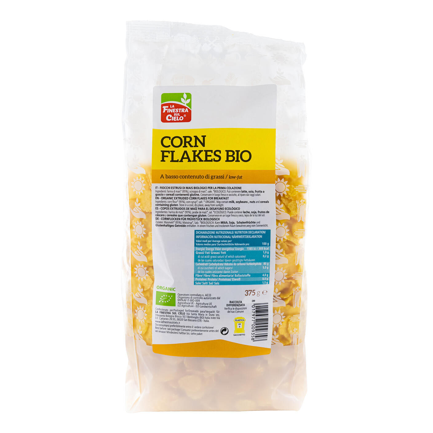 CORN FLAKES 375G BIO