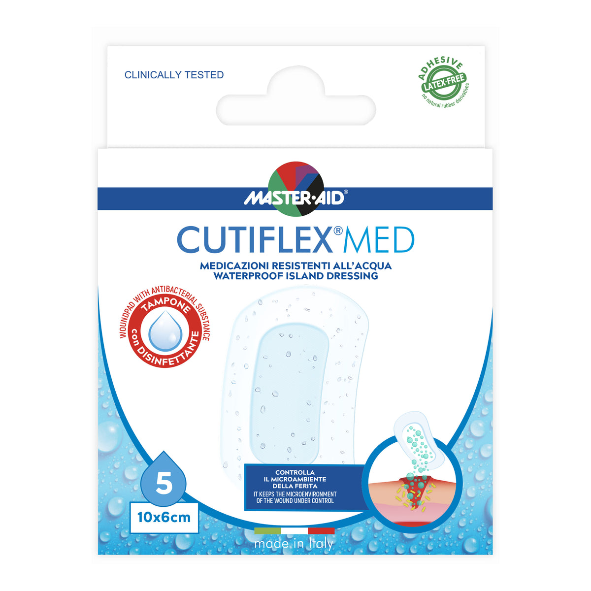 Master Aid Cutiflex Acqua Stop Cerotti 10cm X 6cm 5 Pezzi  