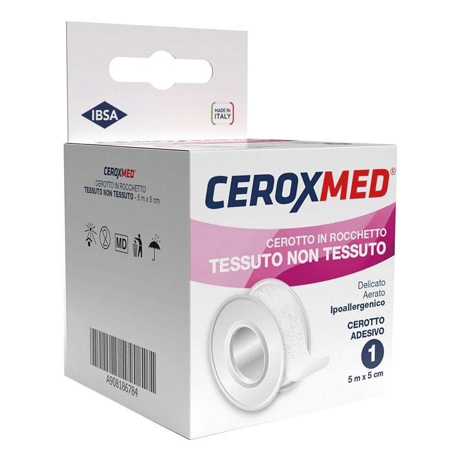 Ceroxmed | Cerotto in Rocchetto TNT Aerato 5 cm x 5 m | 1 Pezzo
