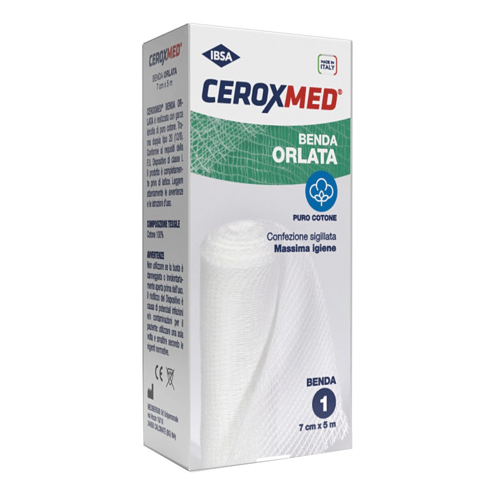 Ceroxmed | Benda Orlata in Cotone 7 cm x 5 m | 1 Pezzo  