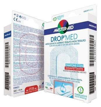 Master Aid Dropmed Medicazioni Autoadesiva Dermoattiva Ipoallergenica Aerata 7 X 5cm 5 Pezzi  