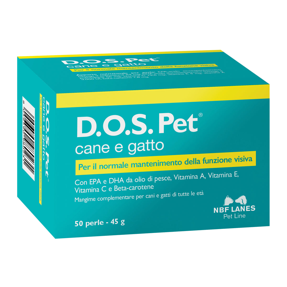 DOS Pet | Integratore Occhi Vista Cani Gatti | 50 Perle  