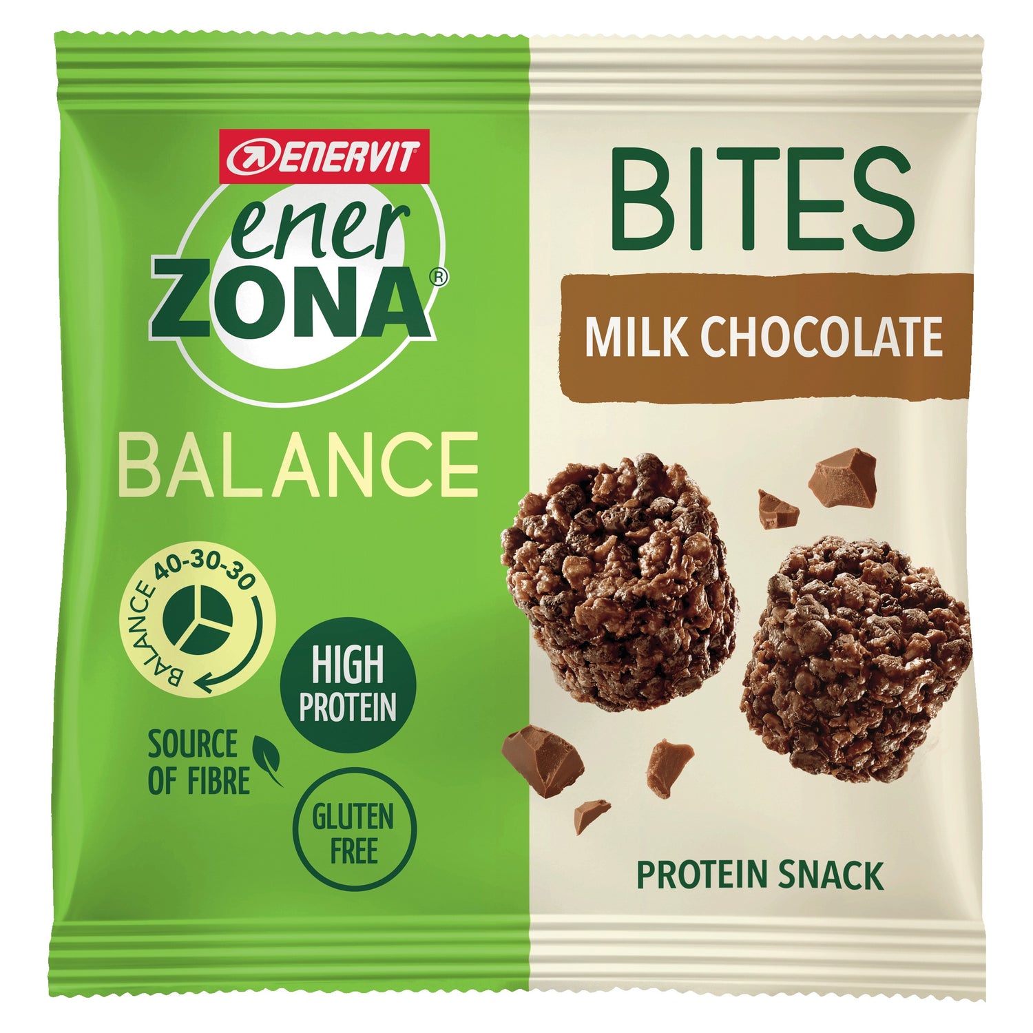 Enervit Enerzona Balance Snack Bites Minirock 40-30-30 Soia E Cioccolato Al Latte 1 Minipack Da 24g