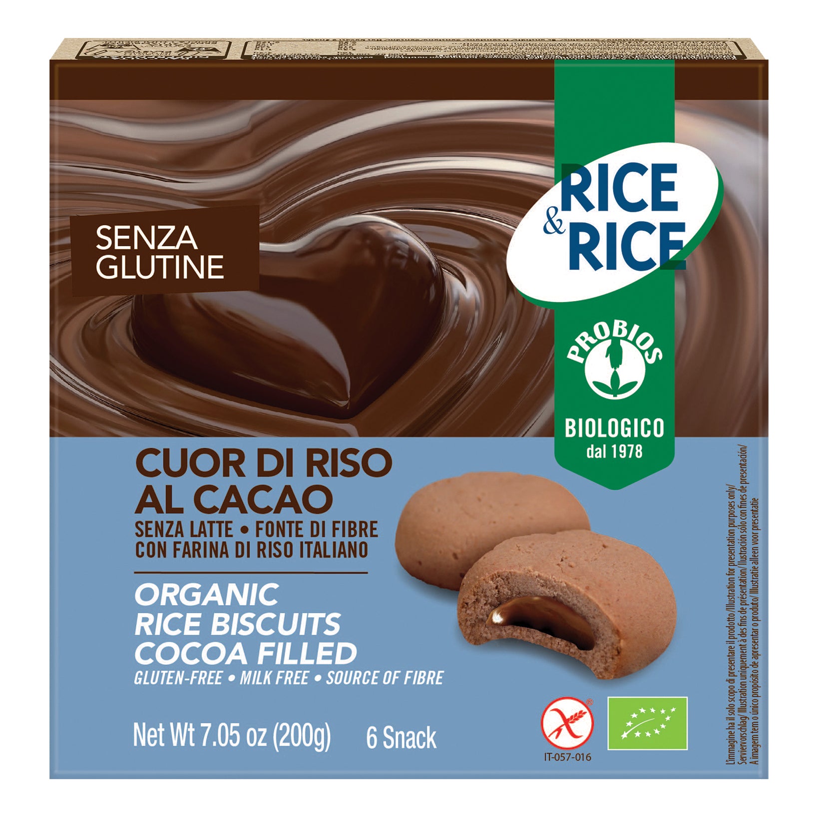 R&amp;R CUOR DI RISO CACAO 6X33G
