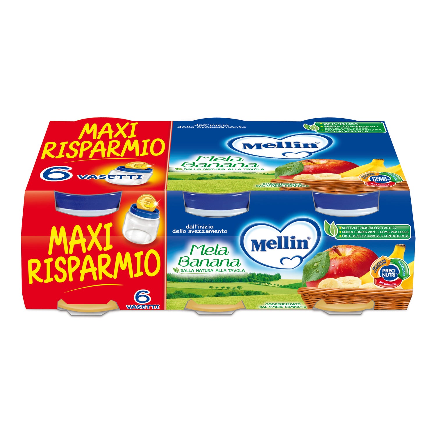 Mellin Omogeneizzati Mela/Banana 6x100g