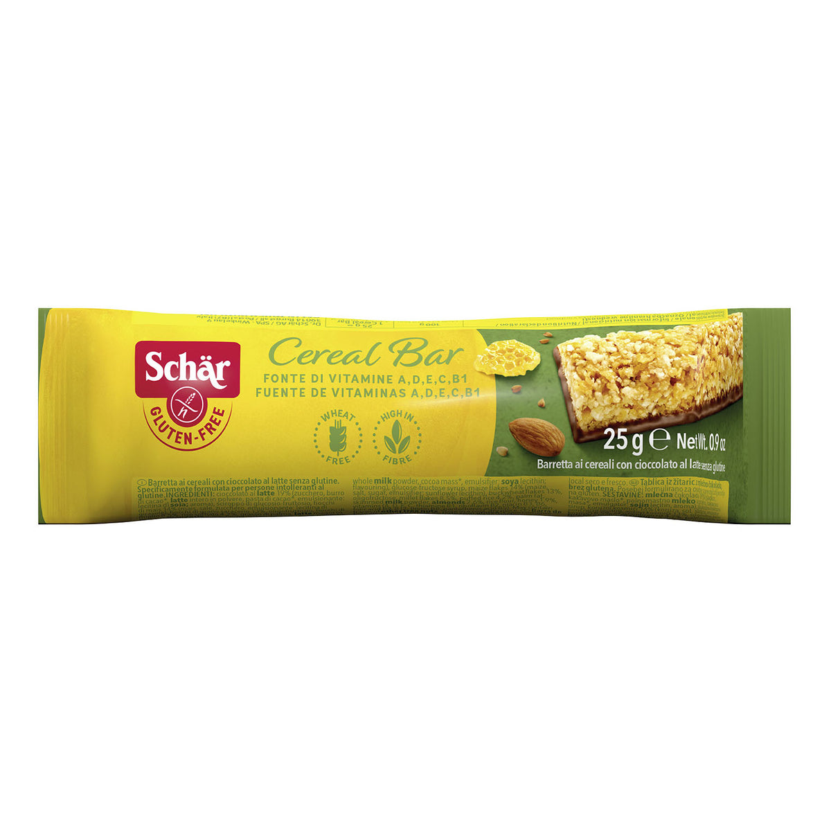 SCHAR CEREAL BAR C/CIOC LAT25G  