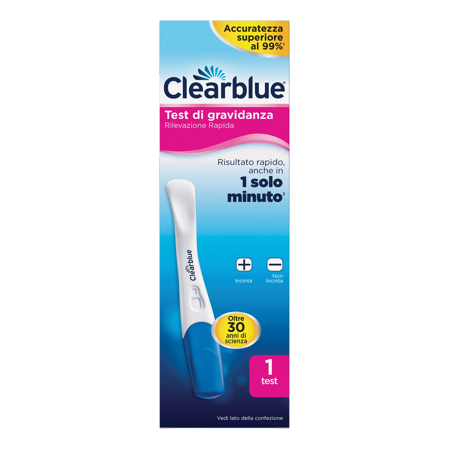 Clearblue | Test Gravidanza Rapido Rilevazione 1 Minuto | 1 Test