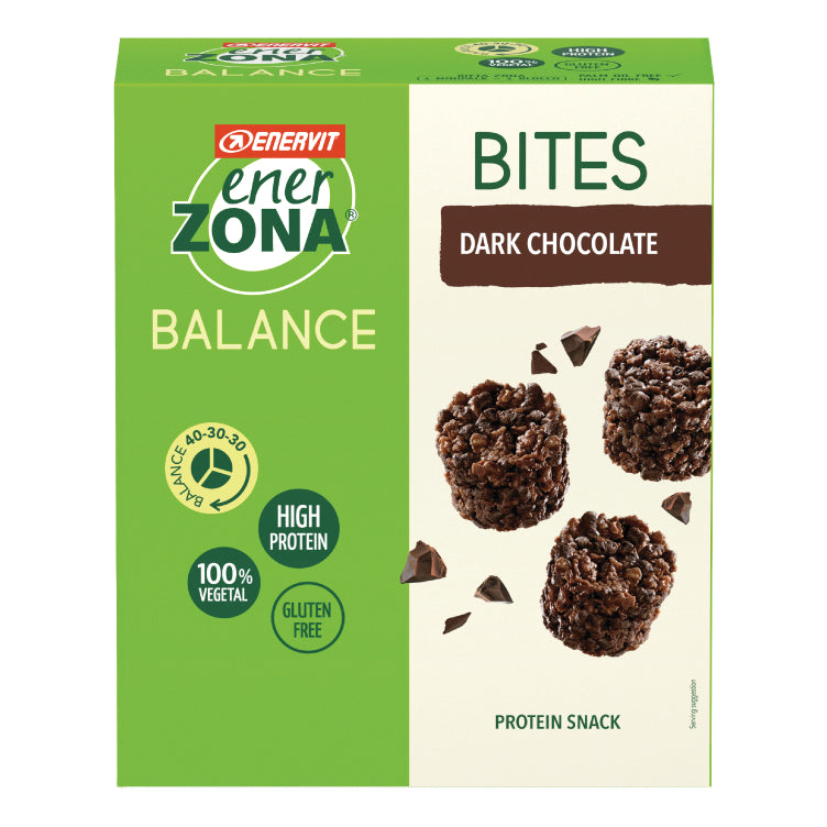Enervit EnerZona Balance Snack Bites MiniRock 40-30-30 Soia e Cioccolato Fondente 5 Minipack da 24g