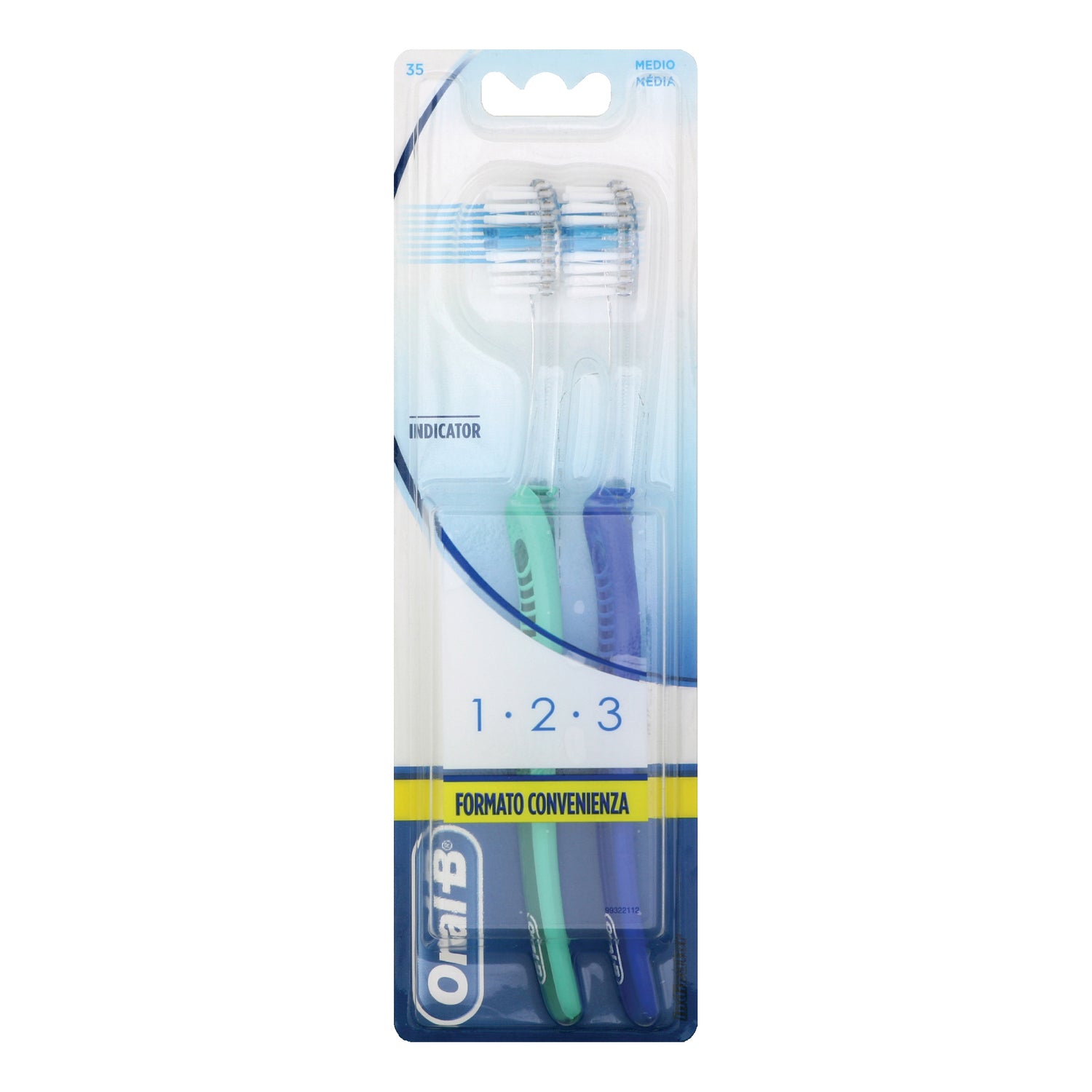 Oral-B Spazzolino Indicator Testina 35 Medio Bipacco ( Colori Assortiti )
