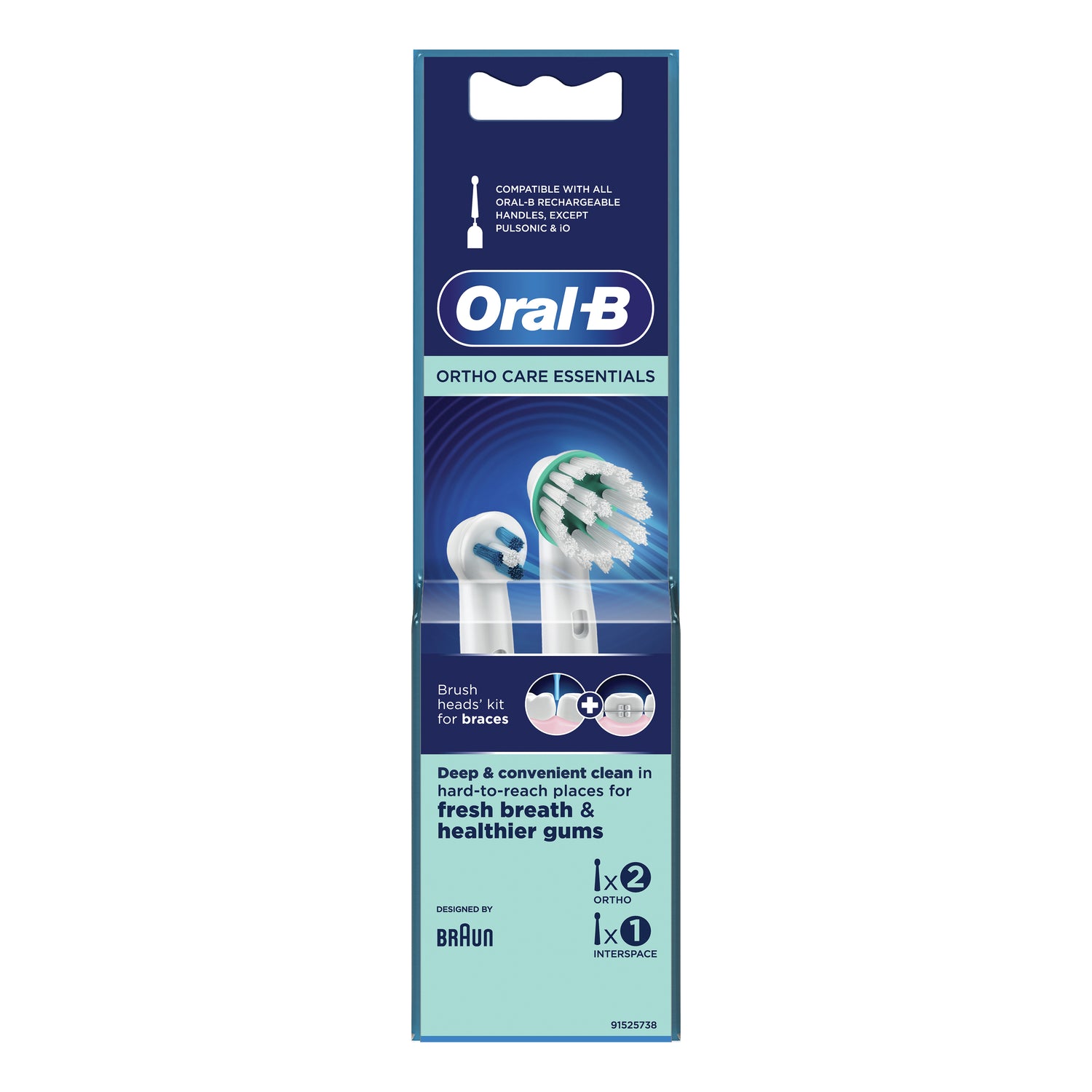 Oral-B Testine Di Ricambio Ortho Care Essentials 3 Pezzi