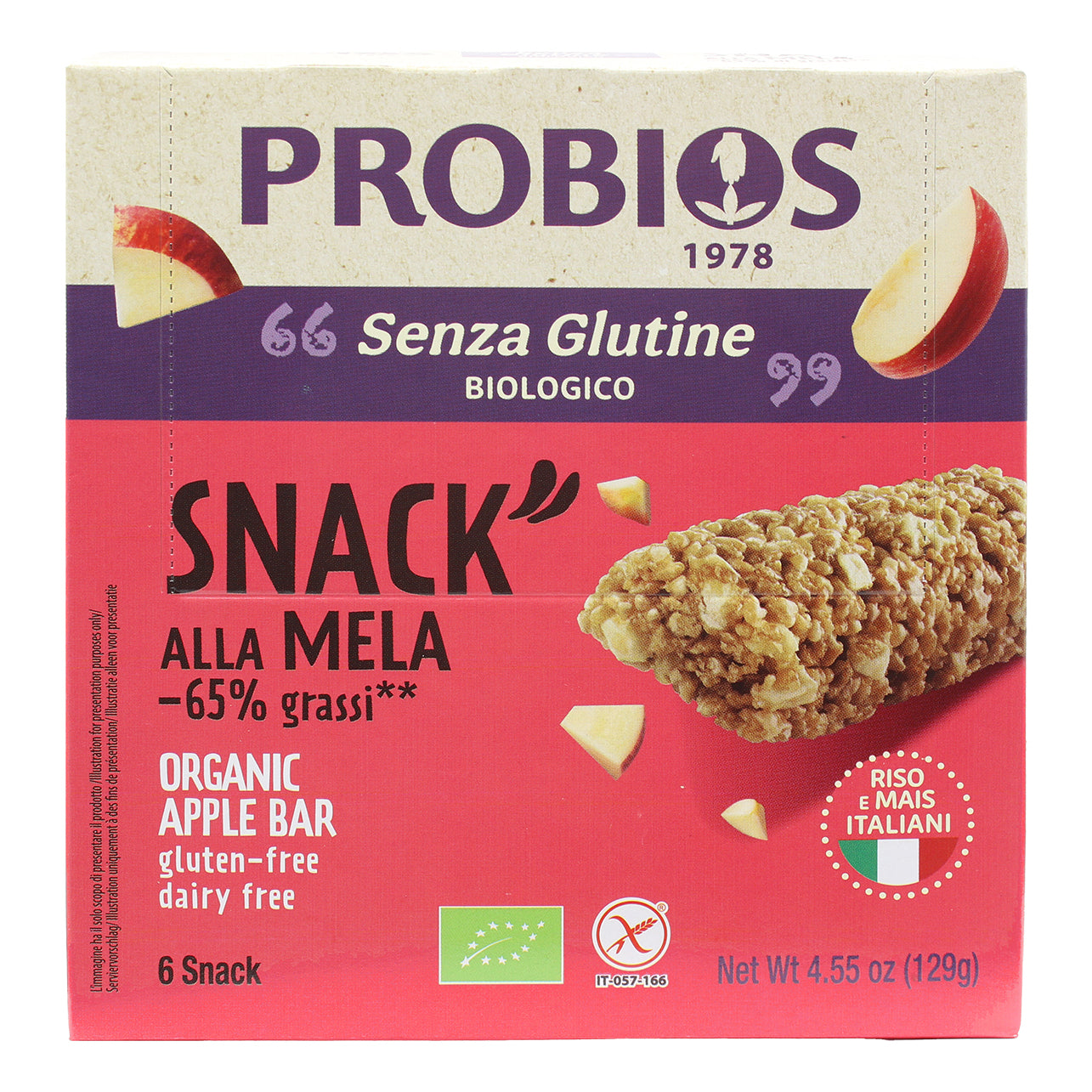 R&R SNACK RISO MELA 6X21G