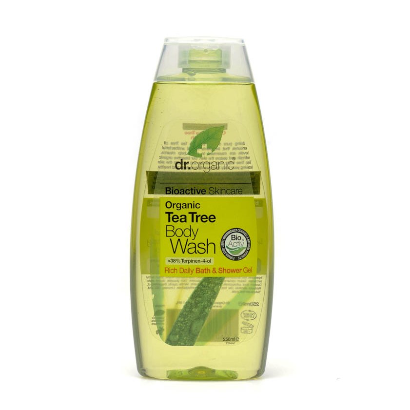 Dr Organic Tea Tree Oil | Bagnoschiuma Docciaschiuma Biologico Antisettico Aloe Vera | 250ml  