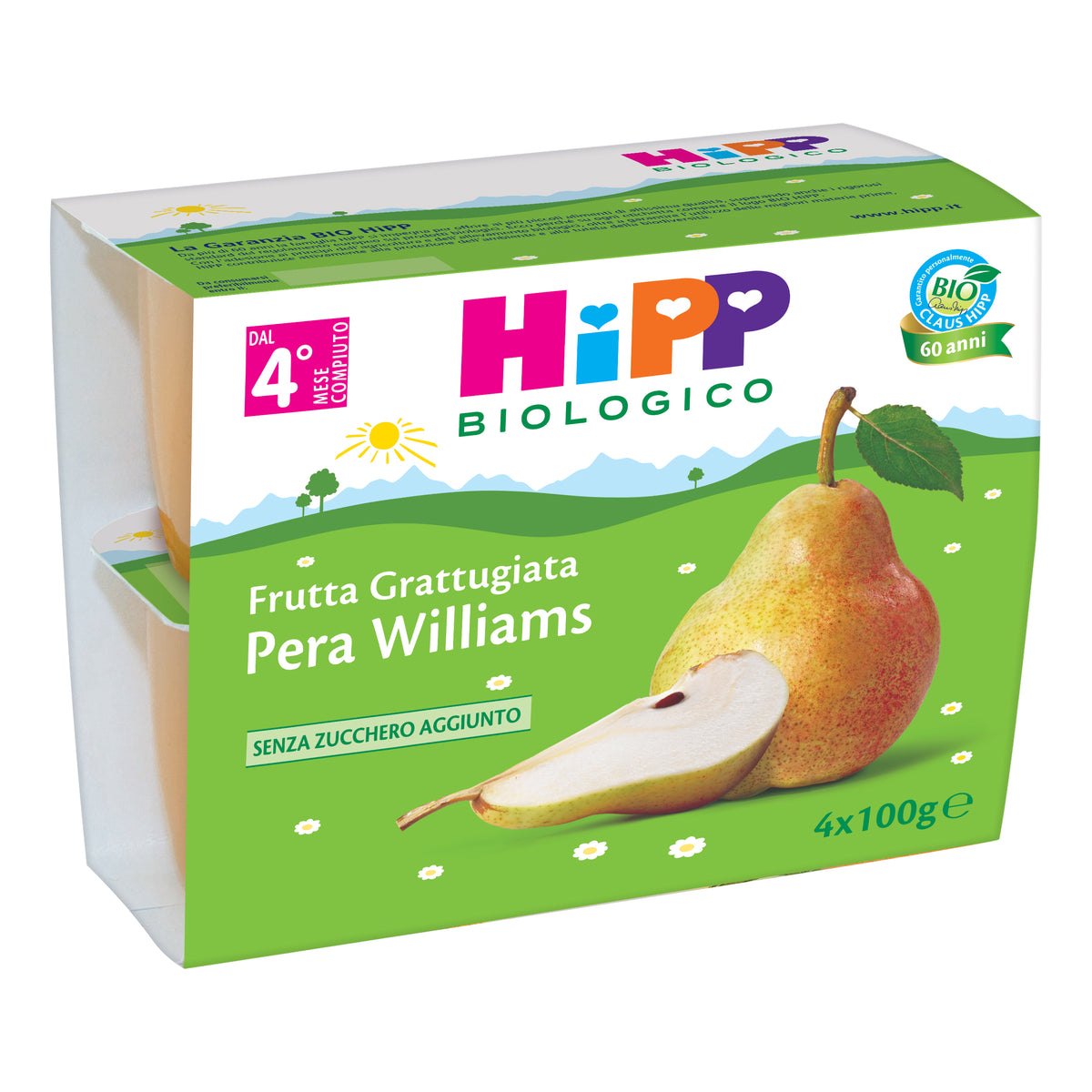HIPP BIO FRU GRAT PERA 4X100G  